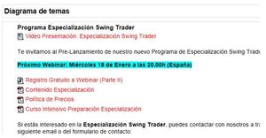Resumen del primer Webinar Especialización Swing y Registro para el segundo