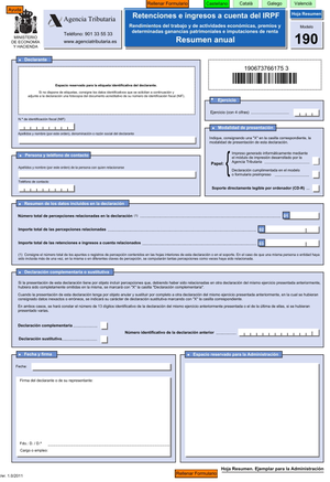 Modelo 190: Resumen anual de retenciones e ingresos a cuenta