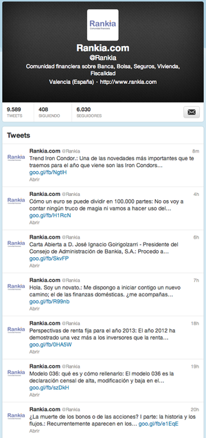 Rankia ya tiene 6.000 seguidores en Twitter