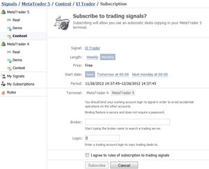 Señales de trading de MetaTrader 4 y MetaTrader 5