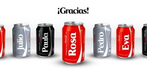 ¿Qué nombres  están en las latas de Coca-cola?