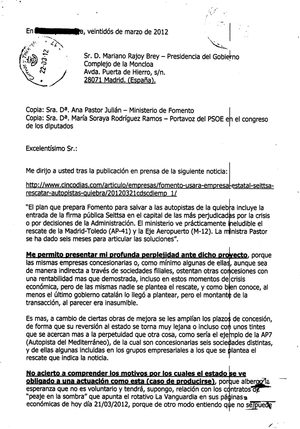 Autopistas deficitarias - ¡Es usted un “pesao”! – Segundo  post *154*