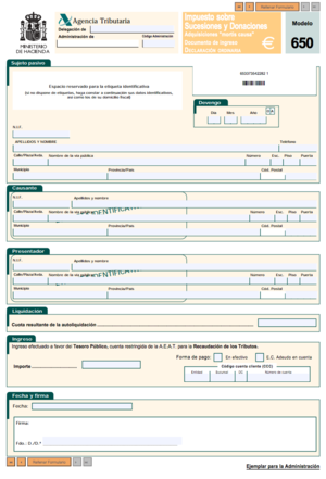Modelos fiscales 650 y 660: Impuesto sobre Sucesiones y Donaciones
