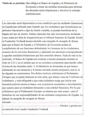 Admitido a trámite por el Parlamento Europeo la petición para la eliminación de la cláusula suelo