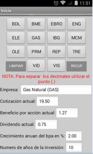 Actualización de la calculadora de renta variable.
