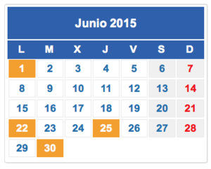 Calendario Fiscal Junio 2015