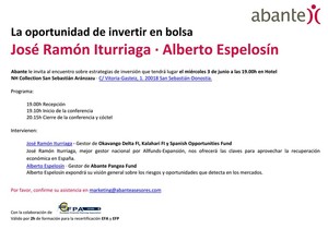 San Sebastián 3 Junio: La oportunidad de invertir en bolsa con Abante Asesores