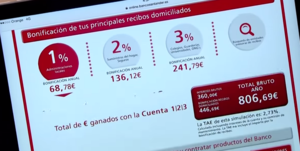 Cuenta 123 de Banco Santander: devolución de recibos y un 3% de remuneración