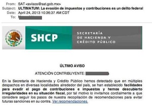 Fraudes con correo falso del SAT