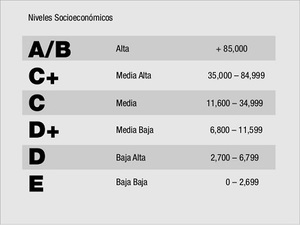 Ingresos de los hogares por nivel socioeconómico