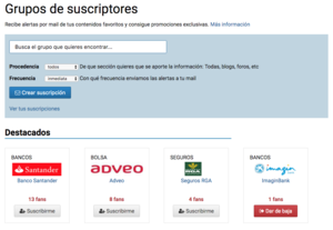 Grupos de suscriptores: Recibe alertas por mail de tus contenidos favoritos y consigue promociones exclusivas