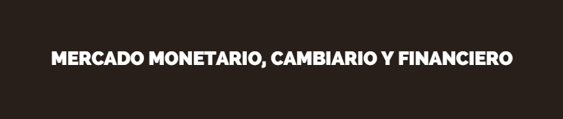 Mercado monetario, cambiario y financiero