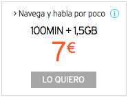 Tarifa Navega y habla por poco Simyo