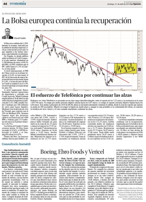 Análisis del Ibex y Resumen semanal “La Bolsa europea continúa la recuperación” por David Galán