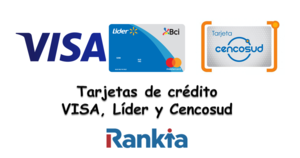 Tarjetas de crédito: VISA, Lider y Cencosud