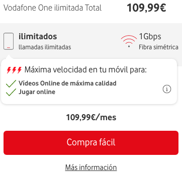 Tarifa One Ilimitada Total