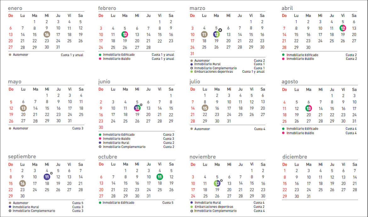 Calendario ARBA 2020: Descarga e imprime gratis Calendario ARBA 2020: Descarga e imprime gratis