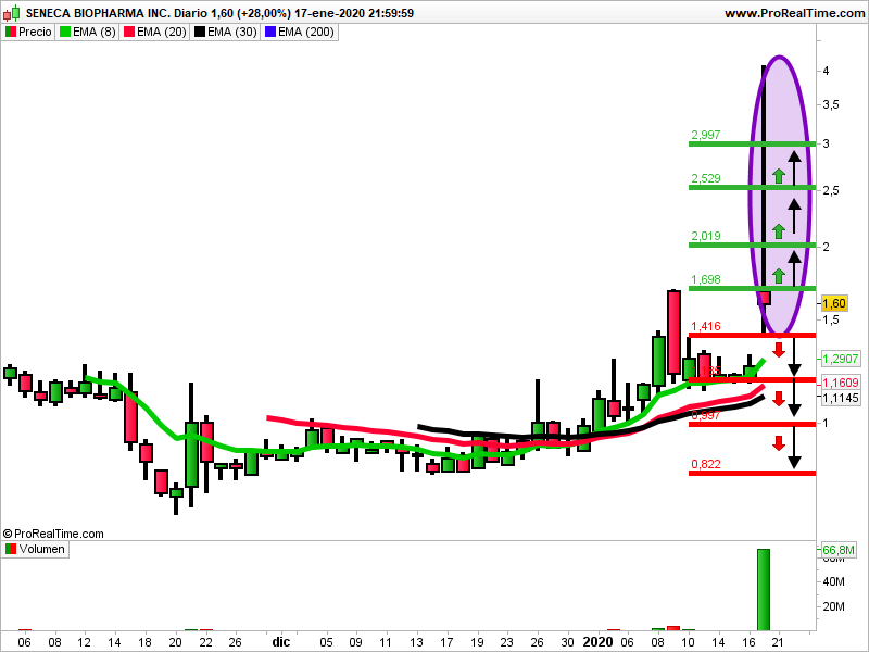 Seneca biopharma velas japonesas