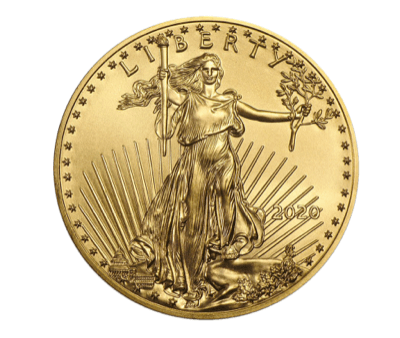 Anverso de la moneda de oro Eagle americana