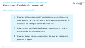 Las tres fases del ciclo bajista
