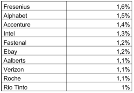 Tabla composición cartera wertefinder