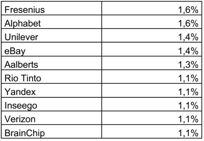 Distribución de activos renta variable wertefinder