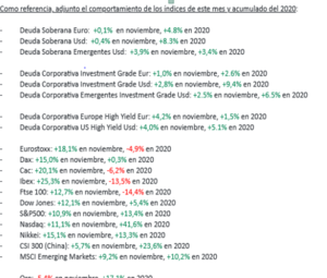 Asignación fondos IV trimeste 2020.Comportamiento noviembre