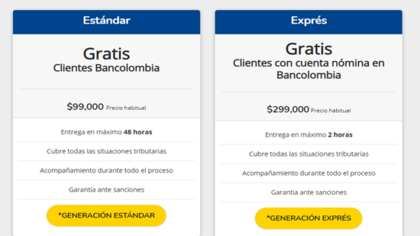 Requisitos y tarifas de Tributi Requisitos y tarifas de Tributi