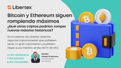 [WEBINAR AHORA] Bitcoin y Ethereum siguen rompiendo máximos, ¿qué otras criptos podrían romper nuevos máximos?
