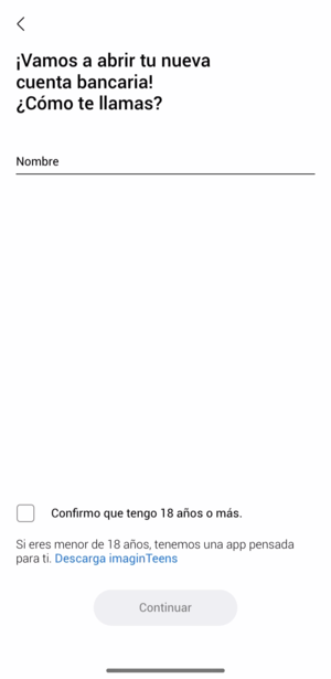 Cómo abrir la Cuenta Imagin paso a paso