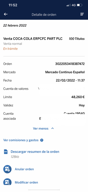 DCA inverso. Comunicado de venta de CCEP