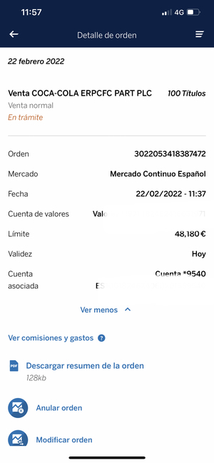 DCA inverso. Comunicado de venta de CCEP