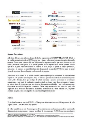 Argos- Carta de Enero 2023