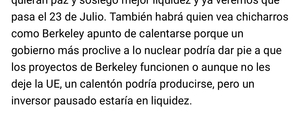 Berkeley, ¿cotizada o encuesta?