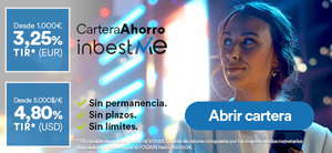 inbestMe: Nuevas subidas de TIR en las Carteras Ahorro: 3,25% y 4,80%