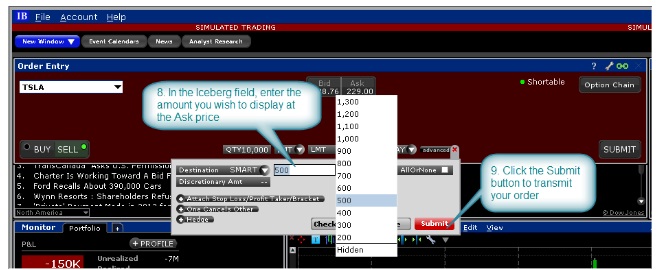 Iceberg Megbízások IBKR
