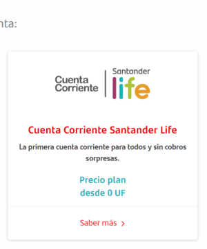 ¿Cómo obtener la Cuenta Corriente Santander Life?