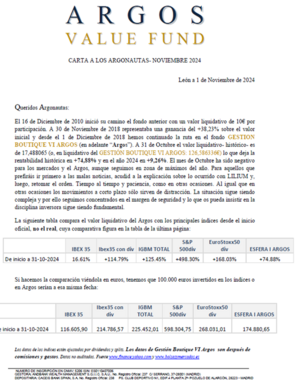 Carta de Noviembre ARGOS 2024