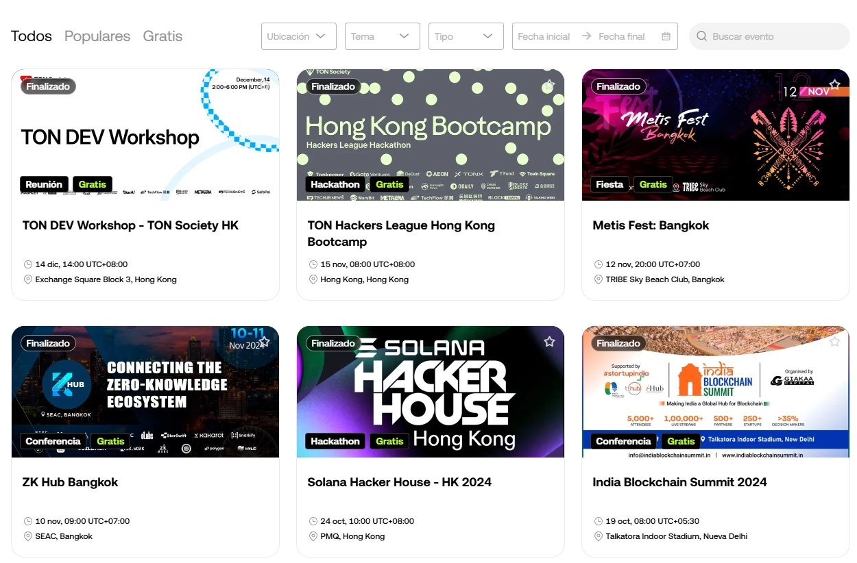 Az OKX-en megtalálható Web3 események