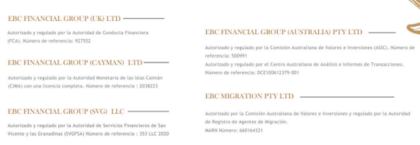 Imagen con texto explicativo sobre las regulaciones de la EBC