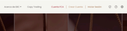Captura de pantalla de la web de EBC en el menú superior