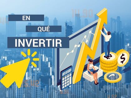 Imagen que muestra un fondo azul y elementos gráficos de color azul y amarillo