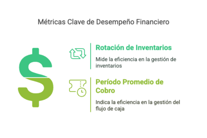 Infografía que detalla las Métricas clave de desempeño financiero