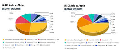 Pesos de Sectores MSCI Asia exChina y exJapón