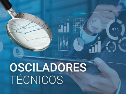 Imagen de una lupa anañizando un gráfico y de fondo unas gráficas de análisis.