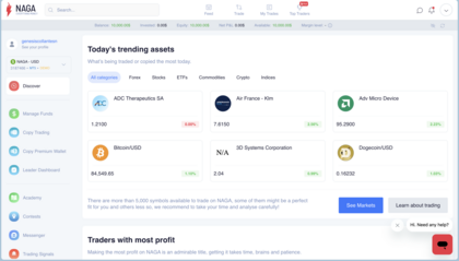 pestaña discover de naga