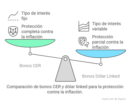 Comparativa bonos CER y dólar linked