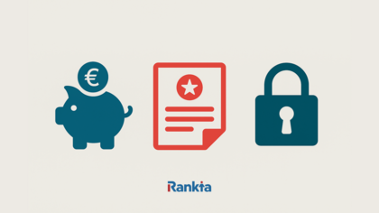 Iconos representativos de cuenta remunerada, Letra del Tesoro y depósito bancario con candado, como opciones seguras para invertir 40.000 euros.