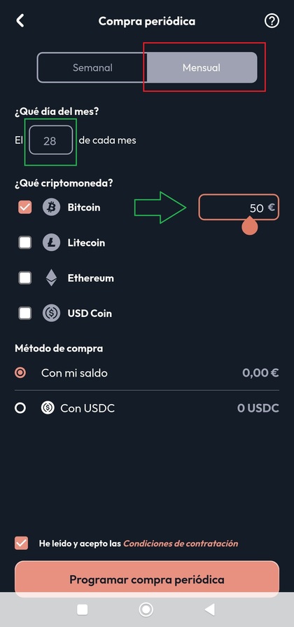 Compras recurrentes bitcoin criptan