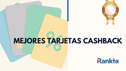 Ilustración de las mejores tarjetas cashback en España con colores y el logo de Rankia